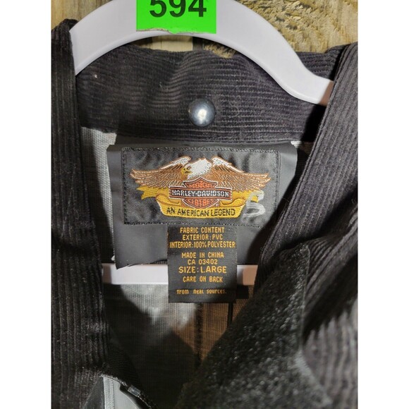 Harley Davidson Men's SZ L Rain Coverall PVC Motorcycle Boiler Suit Black Zip - Picture 4 of 9